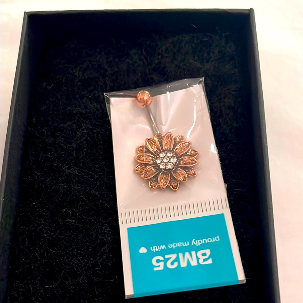 Copper Sunflower Belly Button Ring